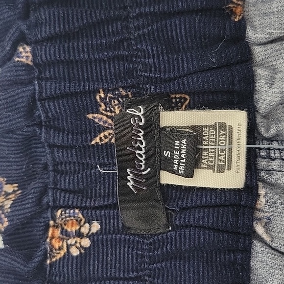 Madewell Paperbag Button-Front Mini Skirt Baby Corduroy Deep Indigo size S NH131 - Picture 7 of 12
